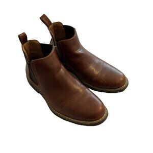 Deer Stags Boot Boys 3M Zane Chelsea Ankle Booties Brown Leather Almond Toe